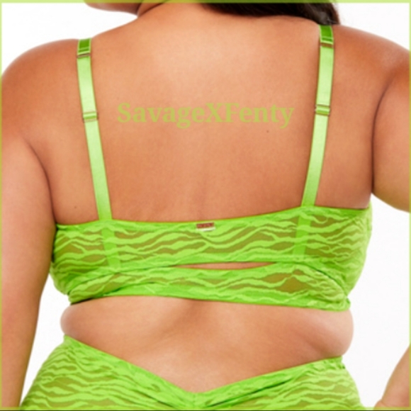 SavageXFenty 3X All Over Me Lace Keyhole Cami in Green Tea - Picture 3 of 16